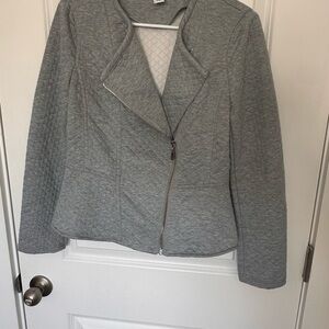 White House Black Market Quilted Gray Blazer